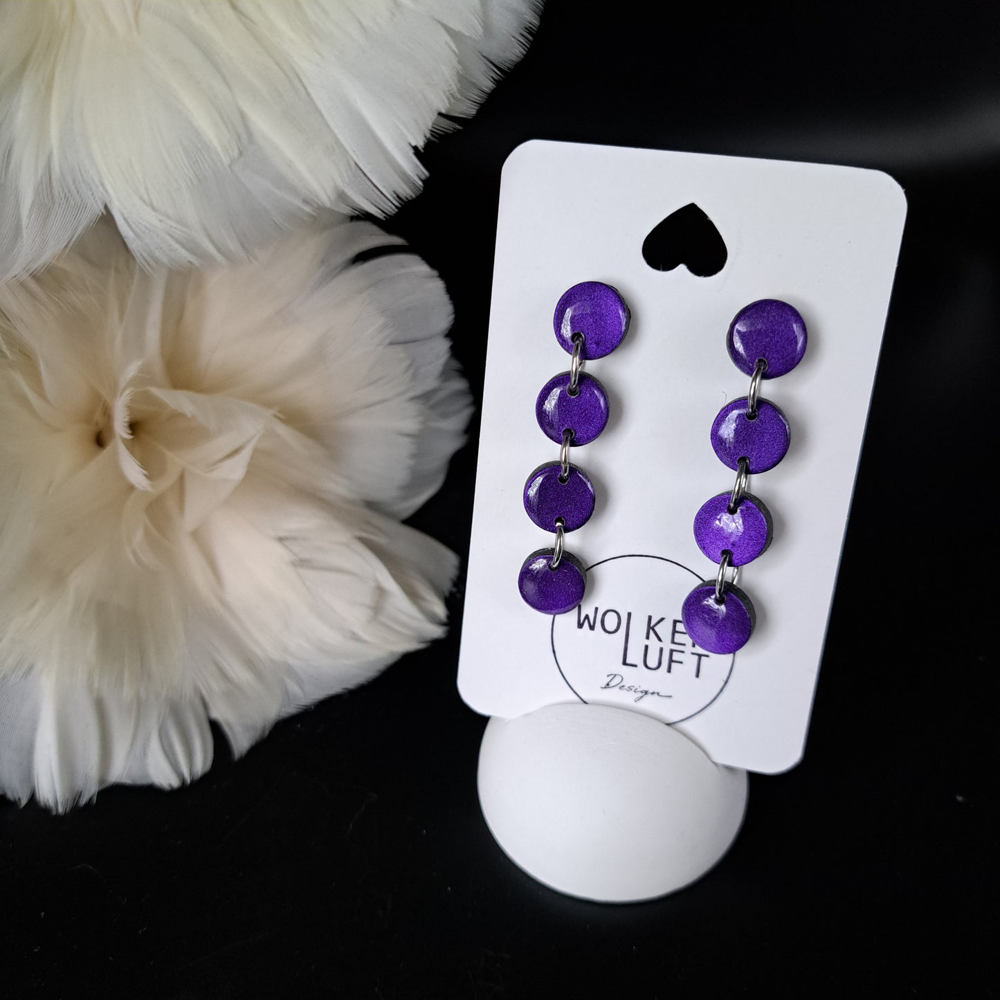INA Statement-Ohrhänger, Metallic-Purple