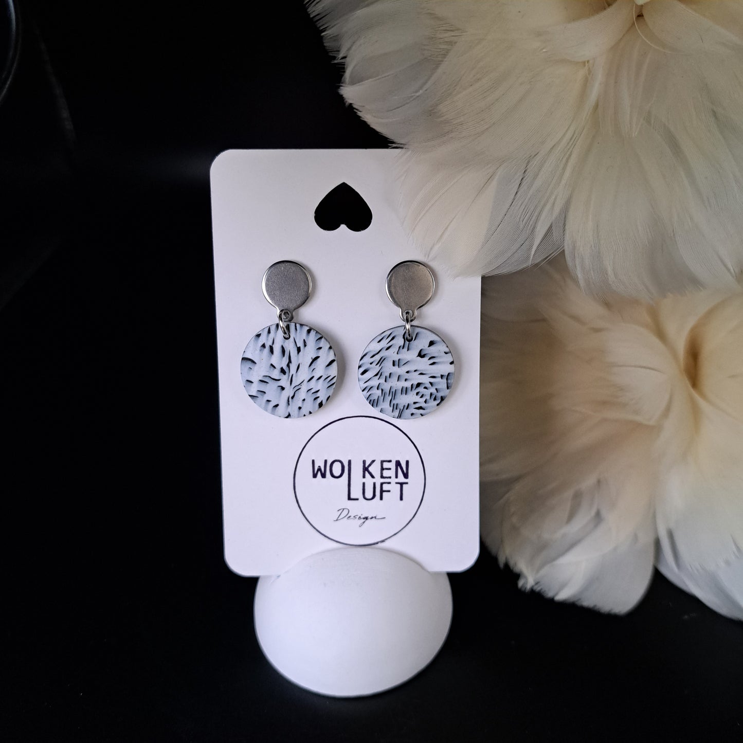 RUBY Statement-Ohrhänger, Zebra/Silber
