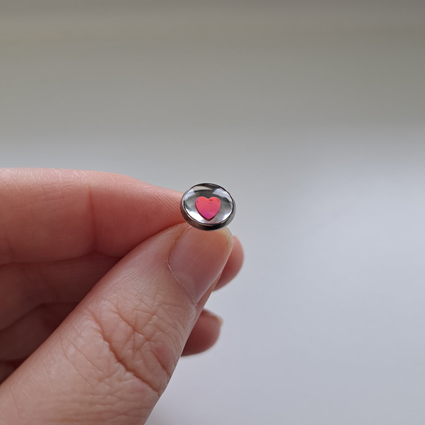 CONFETTI-HEART stud earrings, pink/silver