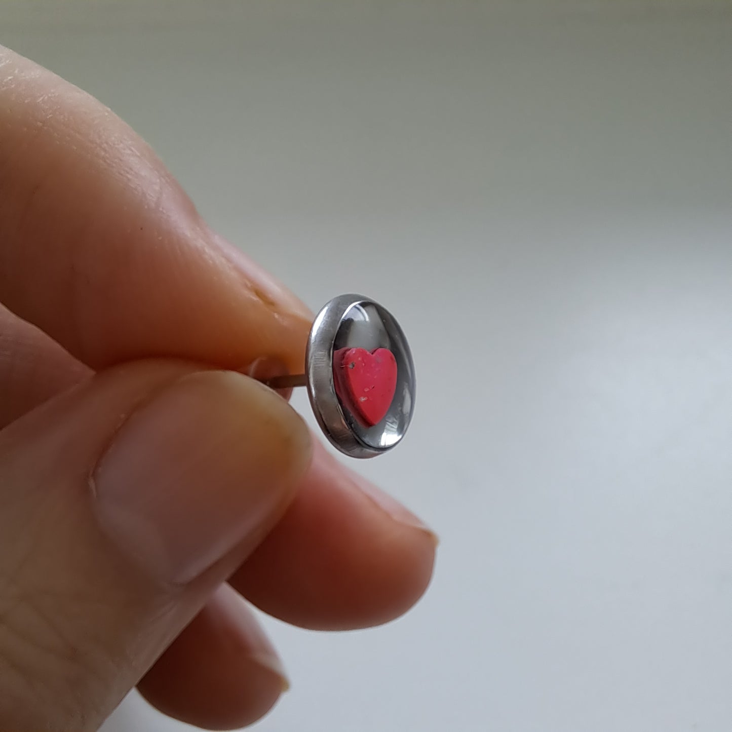 CONFETTI-HEART stud earrings, pink/silver