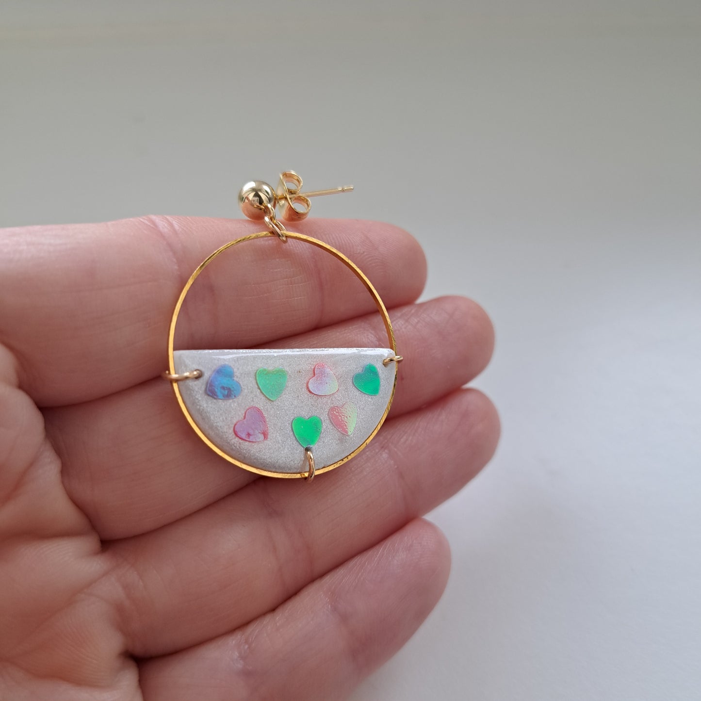 CONFETTI-HEARTS, Kreis, groß, Bunt/Gold