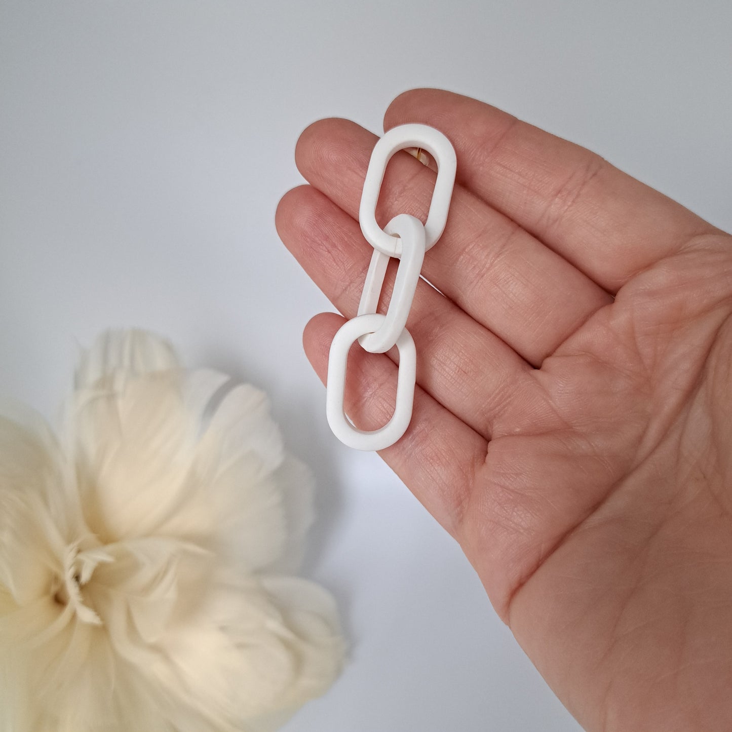 CHAIN Statement-Ohrhänger, Weiß