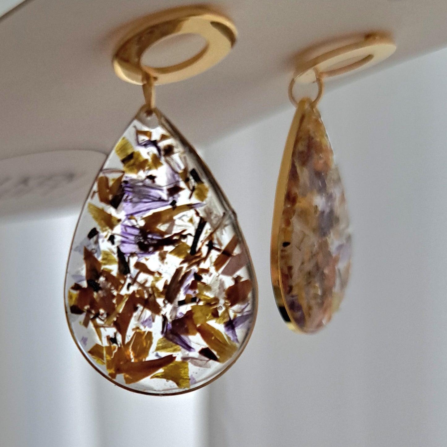 SARAH, Blumen-Ohrhänger, Gold/Bunt