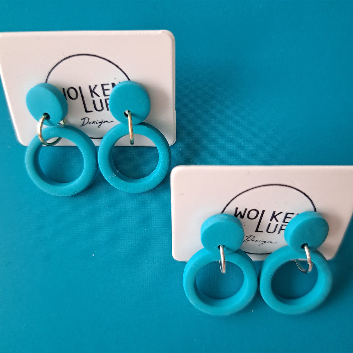 BILLY, kleine Statement-Ohrhänger, Türkis oder Violett/Gold oder Silber