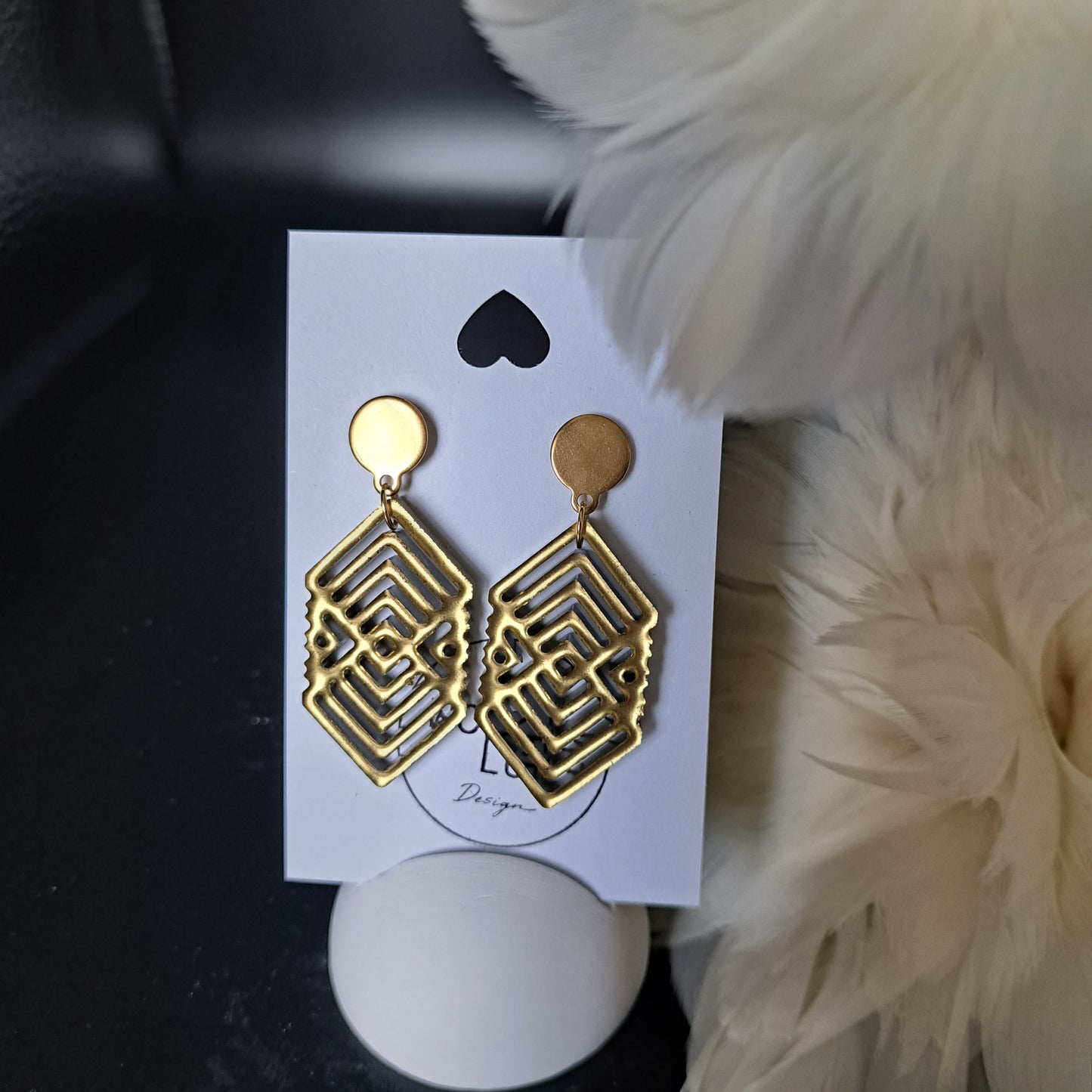 VIVIENNE Statement-Ohrhänger, Gold/Gold