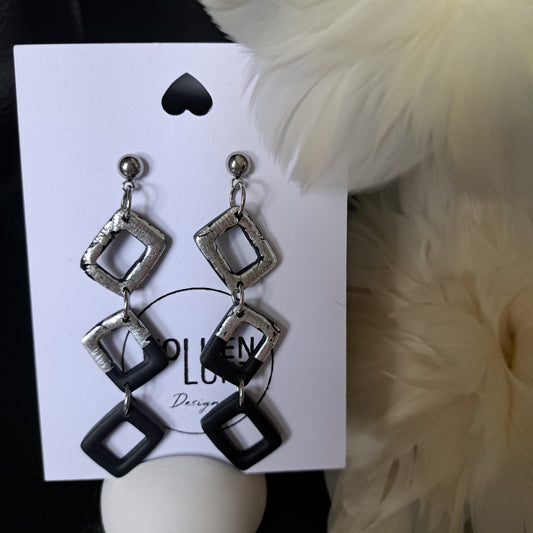 FALLING SQUARES statement earrings