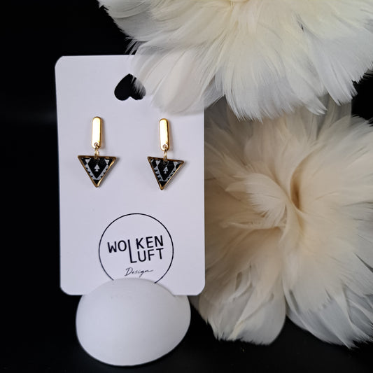 KELLY earrings, black/white/gold