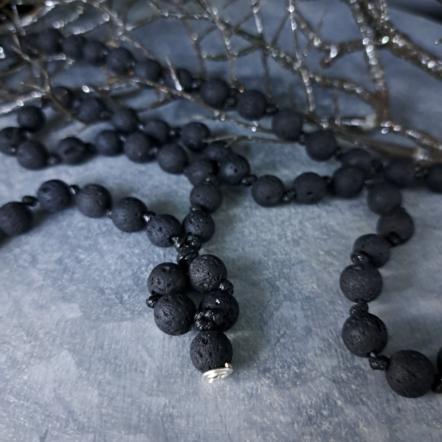 JASON, chain, lava stone 8mm, black