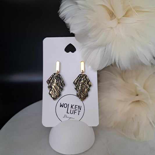 LITTLE DIAMOND earrings, black/gold