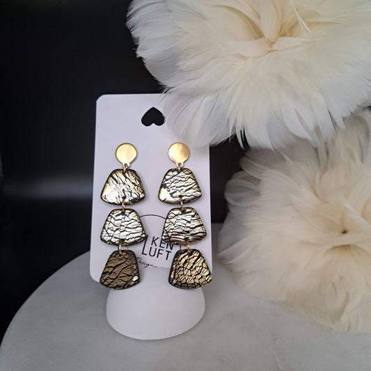 ALICE statement earrings, black/gold