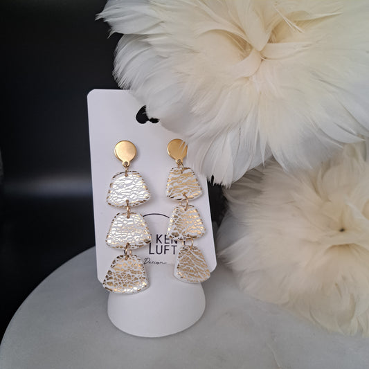 ALICE statement earrings, white/gold