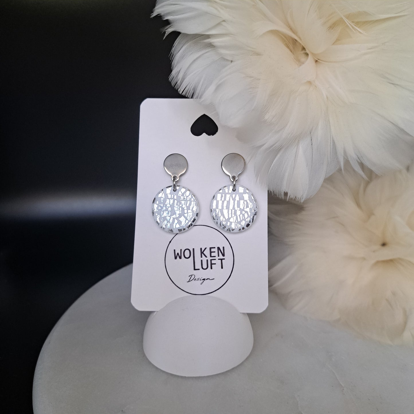 AMY earrings, white/silver