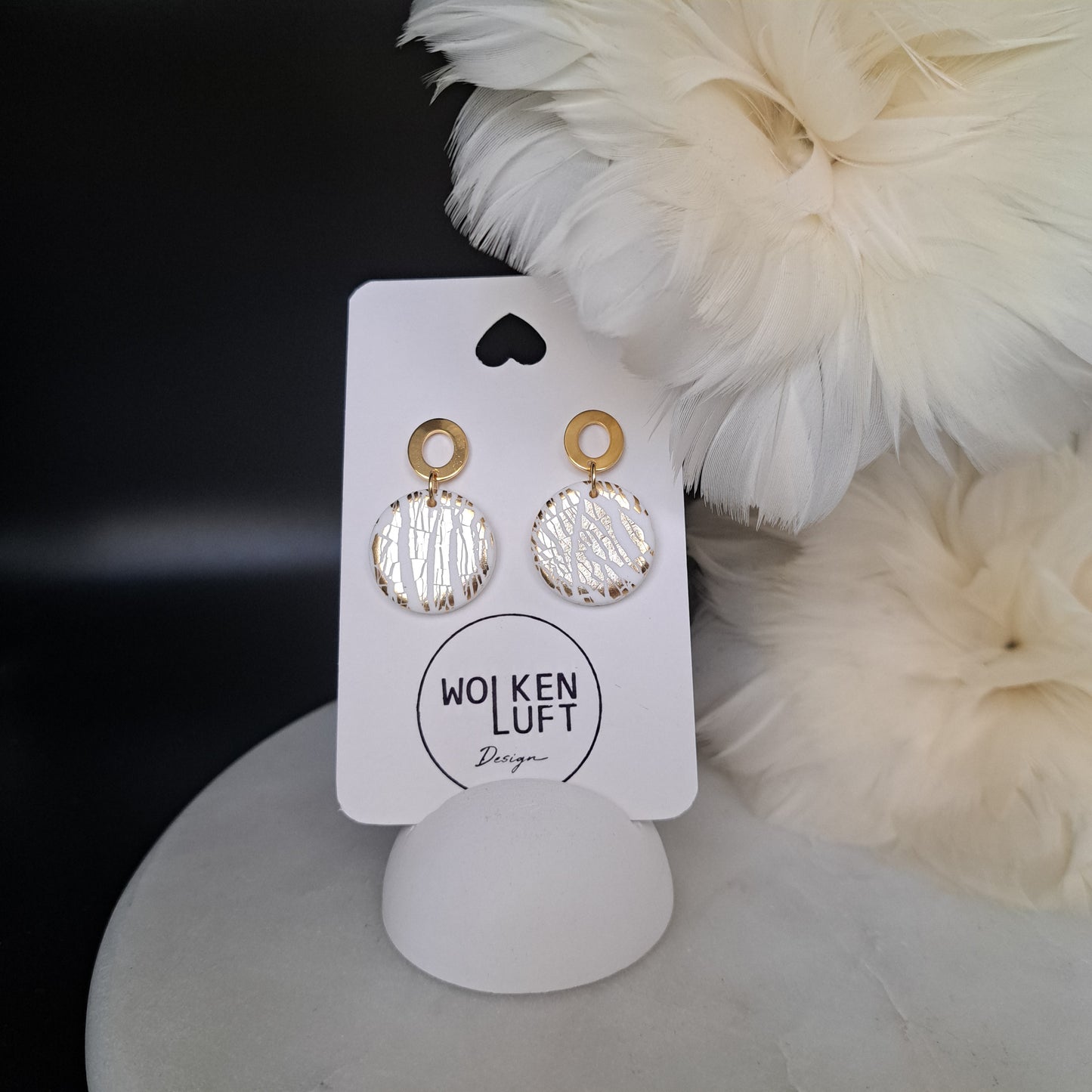 AMY earrings, white/gold