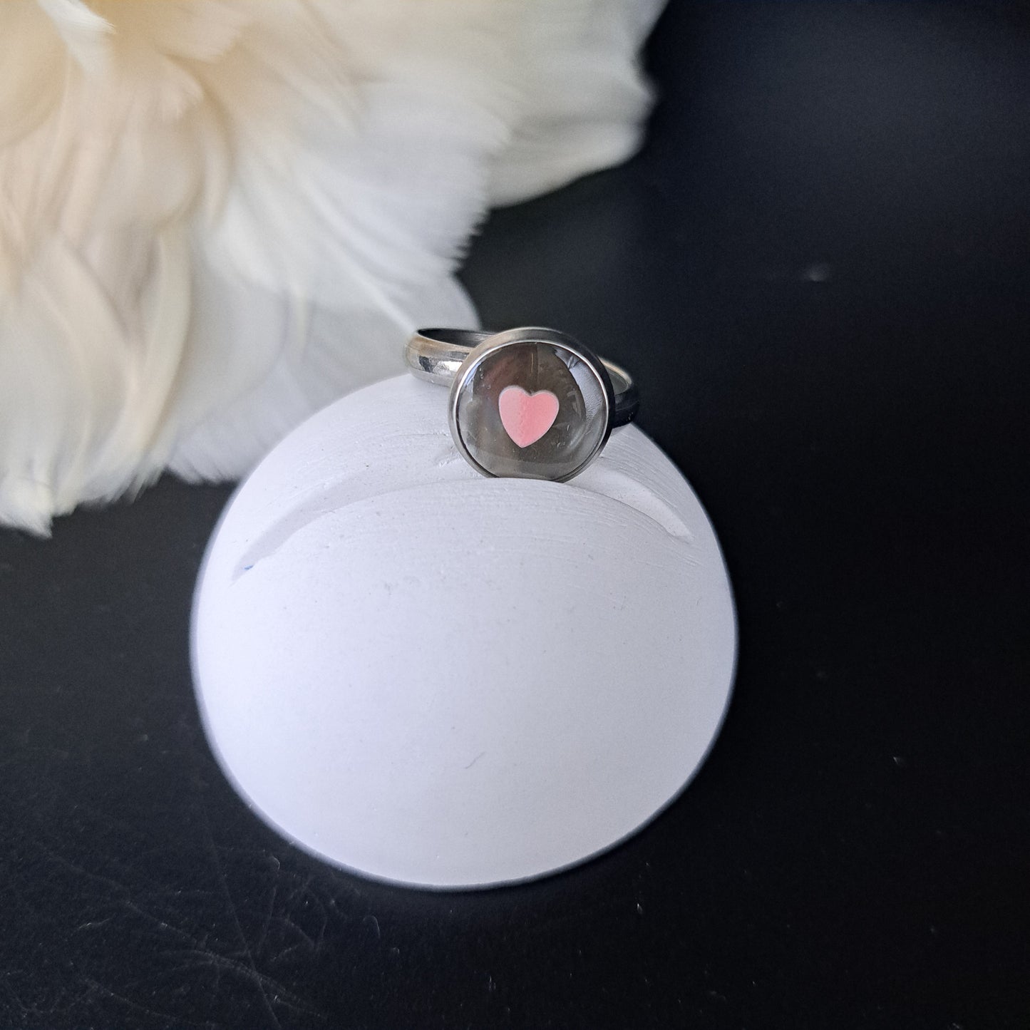 Confetti Heart Ring, Pink