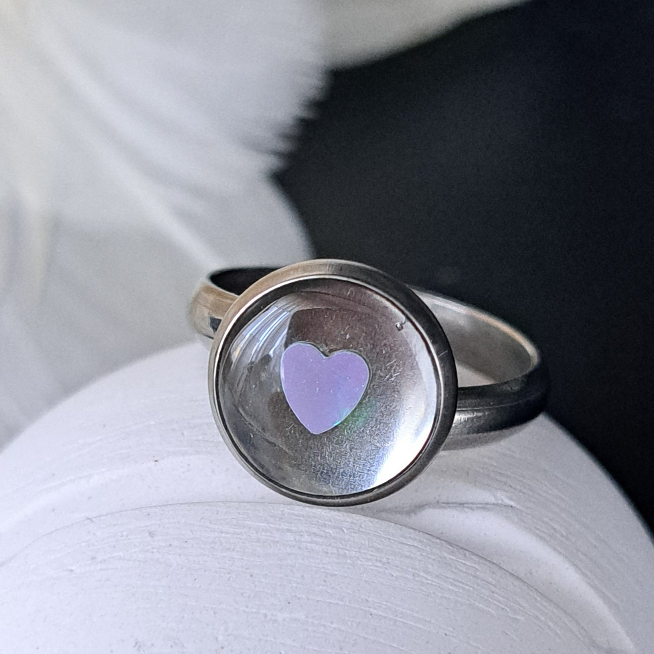 Confetti Heart Ring, purple-turquoise