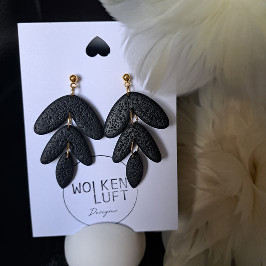 REBECCA statement earrings, black/gold