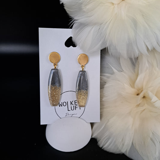 GWEN earrings, anthracite/gold