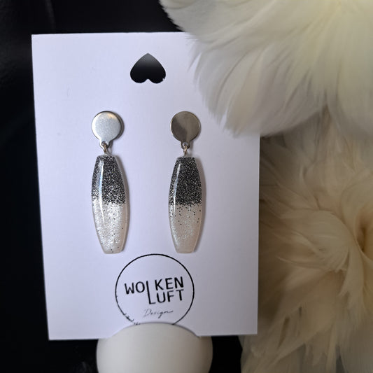 GWEN earrings, white/anthracite/silver