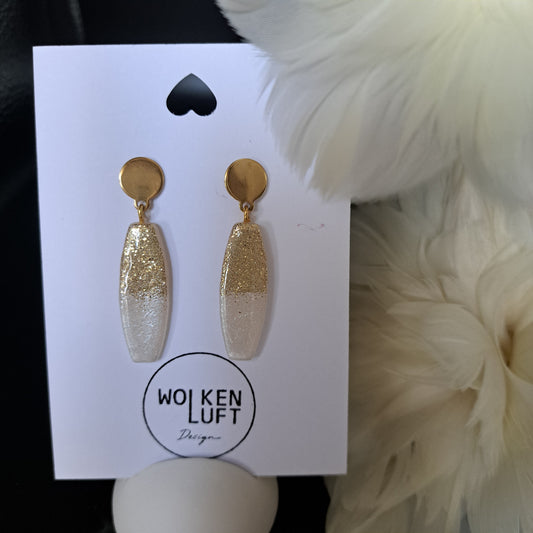 GWEN earrings, white/gold