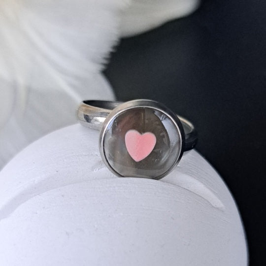 Confetti-Heart Ring, Rosa