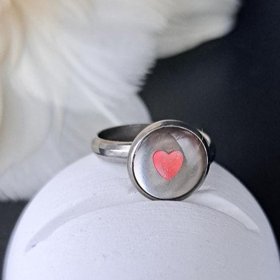 Confetti-Heart Ring, Pink