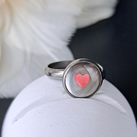 Confetti Heart Ring, Pink